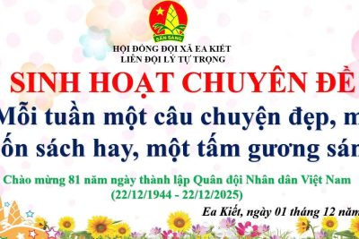LIÊN ĐỘI  LÝ TỰ TRỌNG SINH HỌAT CHUYÊN ĐỀ : “MỖI TUẦN MỘT CÂU CHUYỆN ĐẸP, MỘT CUỐN SÁCH HAY, MỘT TẤM GƯƠNG SÁNG” ​ 💥​Nhằm thực hiện tốt phong trào thi đua “Xây dựng trường học thân thiện, học sinh tích cực” và nâng cao chất lượng giáo dục đạo đức.