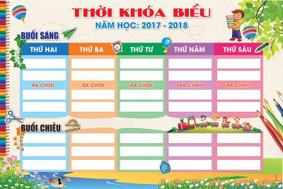 Thời khóa biểu năm học 2017 -2018